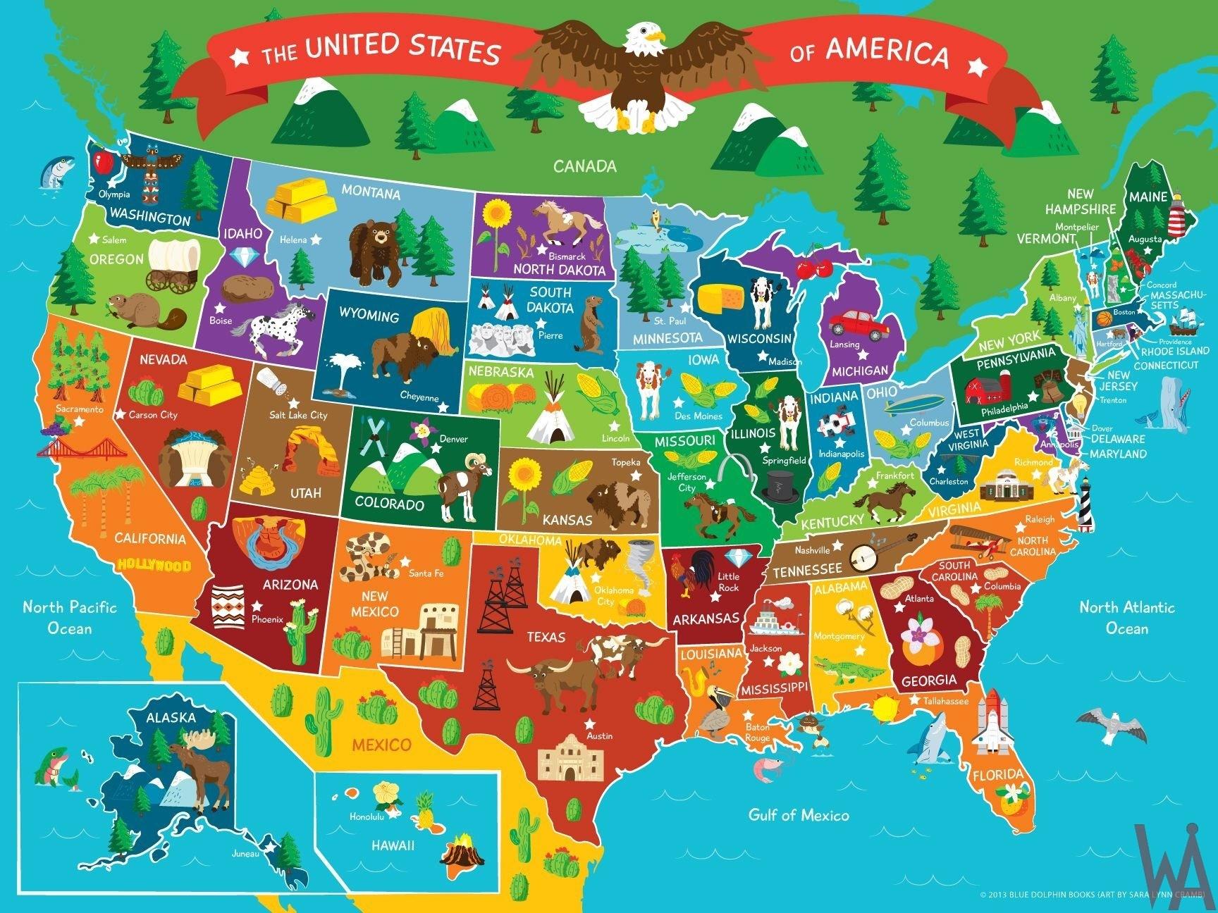Tourist map of USA tourist attractions and monuments of USA