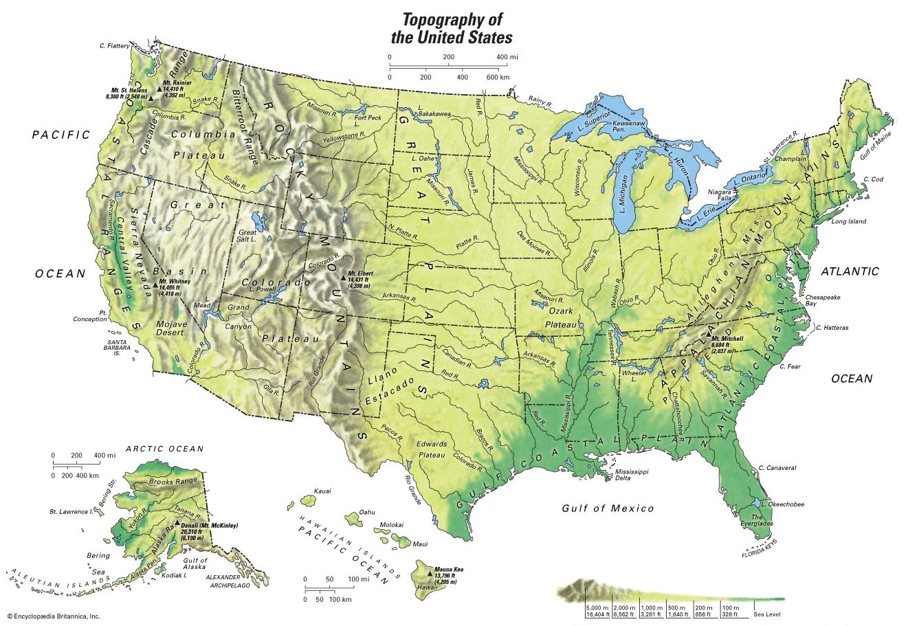 Topo Map Of Us