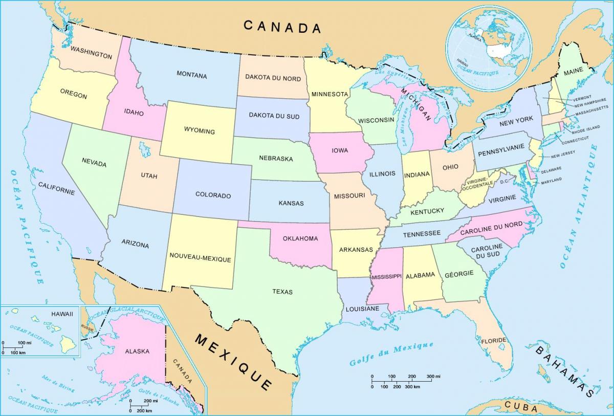 North of USA map