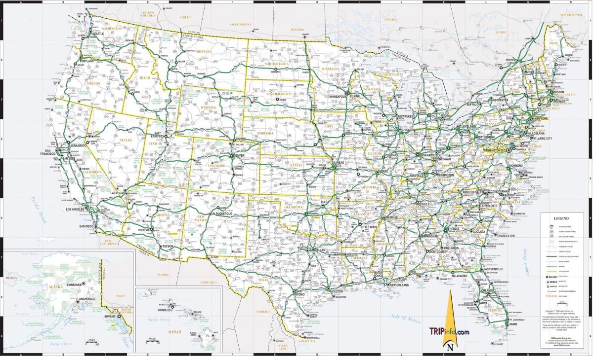 Motorway map of USA