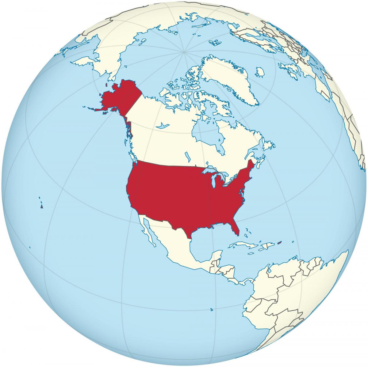 USA location on the Americas map