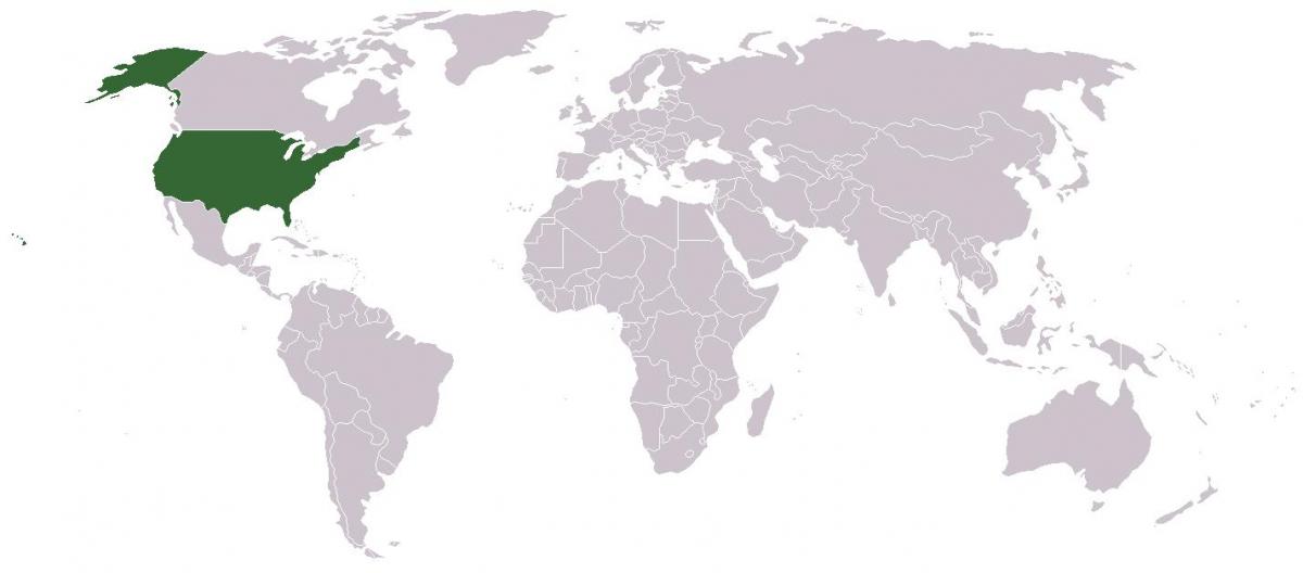 USA location on world map