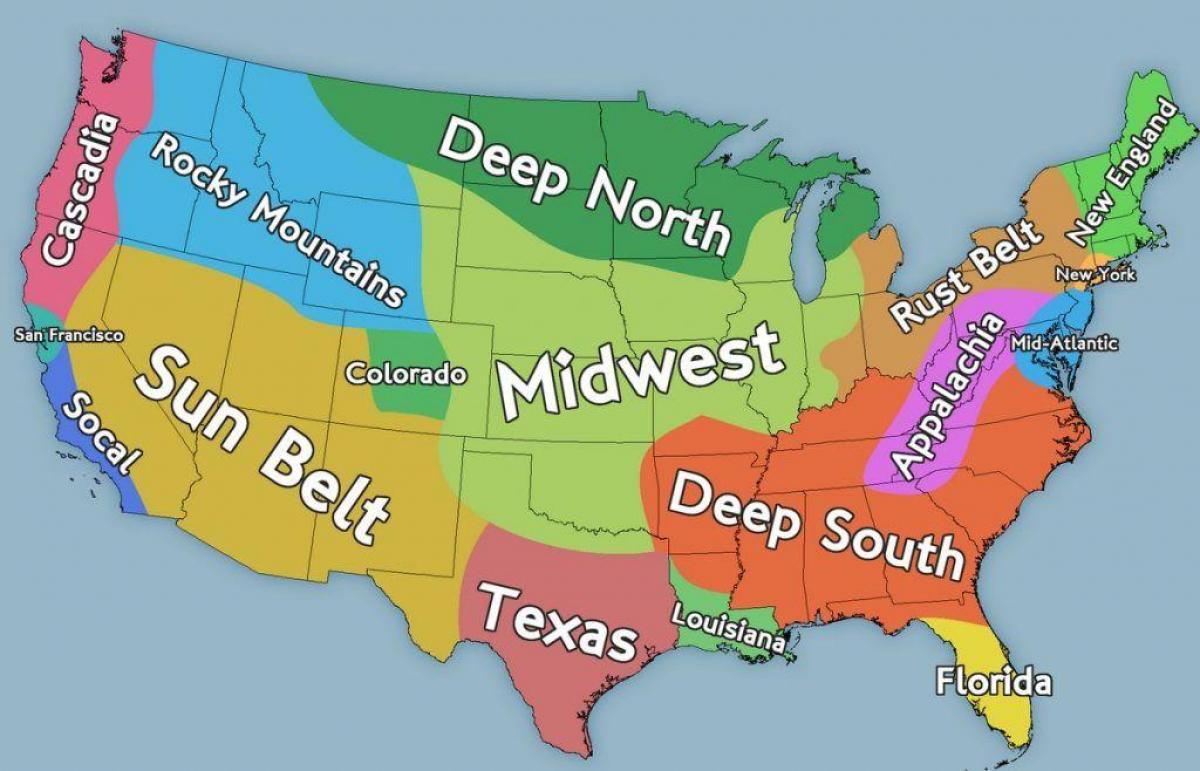 USA areas map