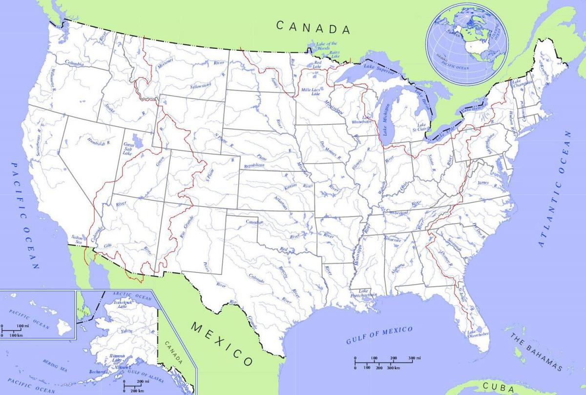 Rivers in USA map